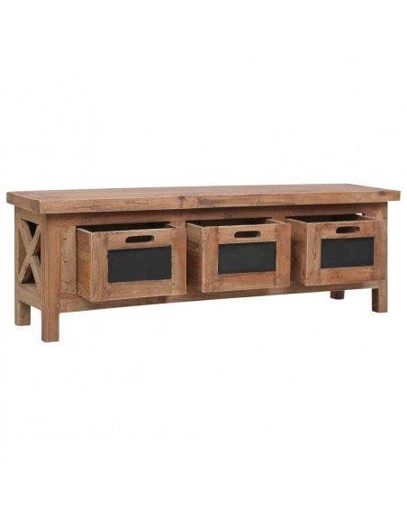 Mobile Porta TV con 3 Cassetti 120x30x40 cm Massello di Mogano
