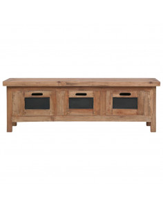 Mobile Porta TV con 3 Cassetti 120x30x40 cm Massello di Mogano 2