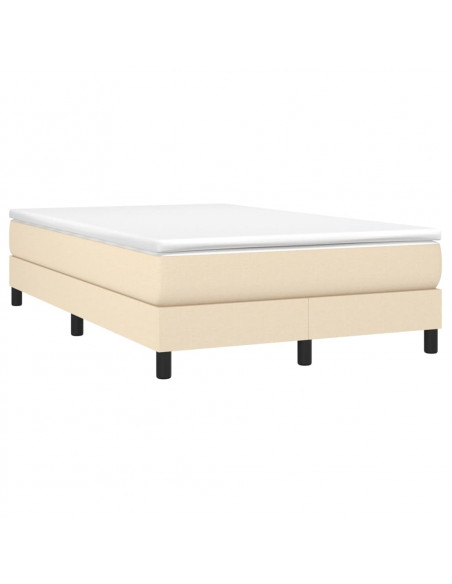 Giroletto a Molle con Materasso Crema 120x190 cm in Tessuto