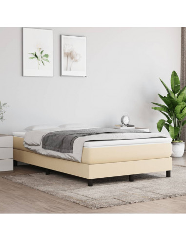 Giroletto a Molle con Materasso Crema 120x190 cm in Tessuto