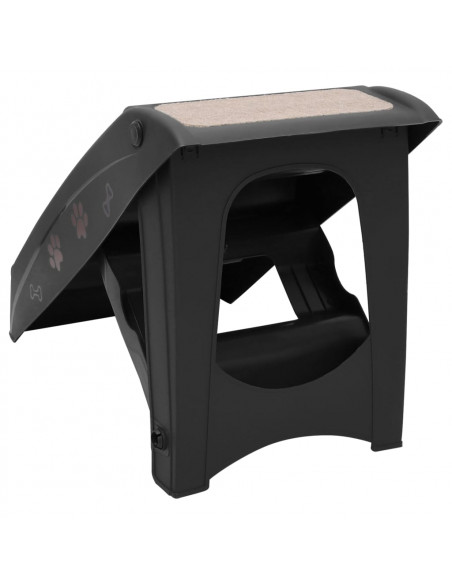Scala Pieghevole per Cani Nera 62x40x49,5 cm