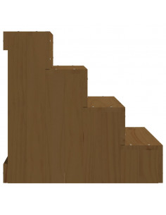 Scala per Animali Miele 40x49x47 cm in Legno Massello di Pino