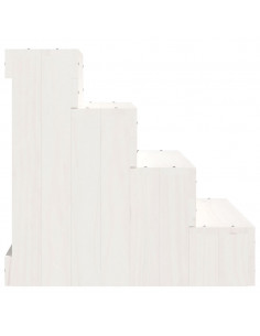 Scala per Animali Bianca 40x49x47 cm in Legno Massello di Pino