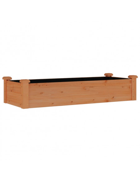 Fioriera Giardino Fodera Marrone 120x45x25cm Massello Abete