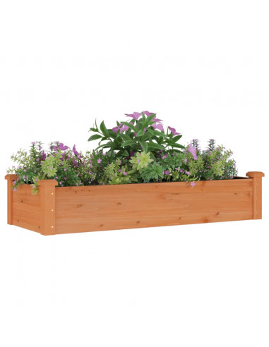 Fioriera Giardino Fodera Marrone 120x45x25cm Massello Abete