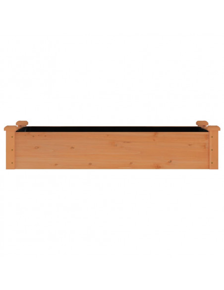 Fioriera Giardino Fodera Marrone 120x45x25cm Massello Abete