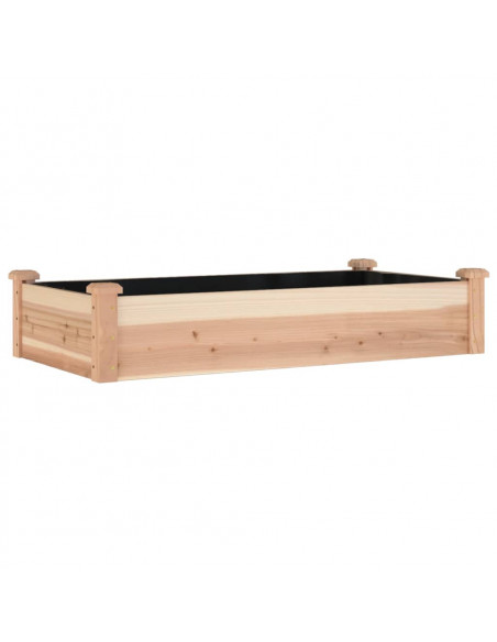 Fioriera Rialzata da Giardino Fodera 120x60x25cm Massello Abete