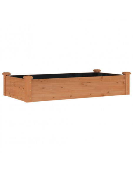 Fioriera Giardino con Fodera Marrone 120x60x25cm Massello Abete