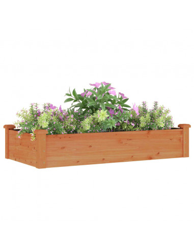 Fioriera Giardino con Fodera Marrone 120x60x25cm Massello Abete