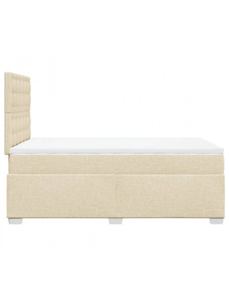 Giroletto a Molle con Materasso Crema 120x190 cm in Tessuto