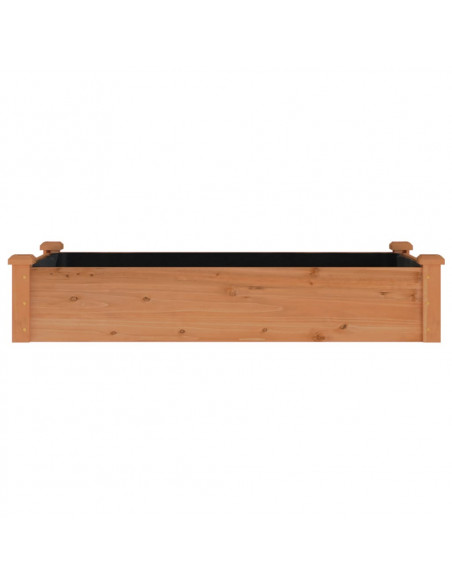 Fioriera Giardino con Fodera Marrone 120x60x25cm Massello Abete
