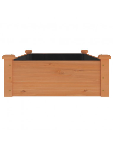 Fioriera Giardino con Fodera Marrone 120x60x25cm Massello Abete