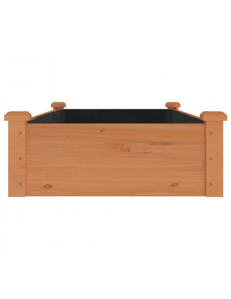 Fioriera Giardino con Fodera Marrone 120x60x25cm Massello Abete