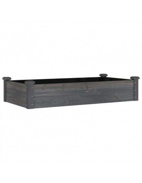 Fioriera Giardino con Fodera Grigia 120x60x25cm Massello Abete