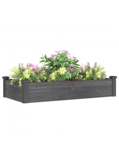 Fioriera Giardino con Fodera Grigia 120x60x25cm Massello Abete