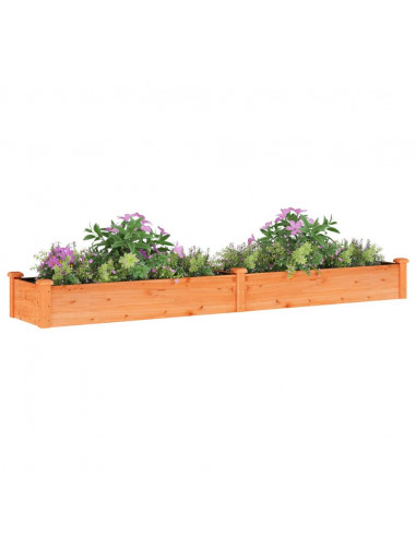 Fioriera Giardino Fodera Marrone 240x45x25 cm Massello Abete