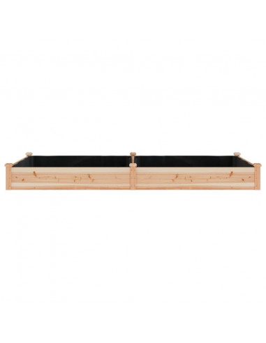 Fioriera Rialzata Giardino Fodera 240x120x25 cm Massello Abete