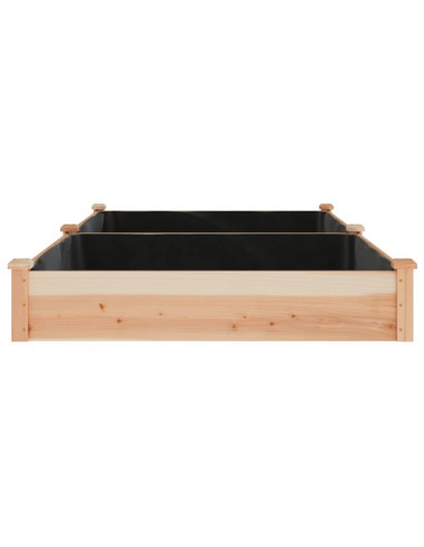 Fioriera Rialzata Giardino Fodera 240x120x25 cm Massello Abete