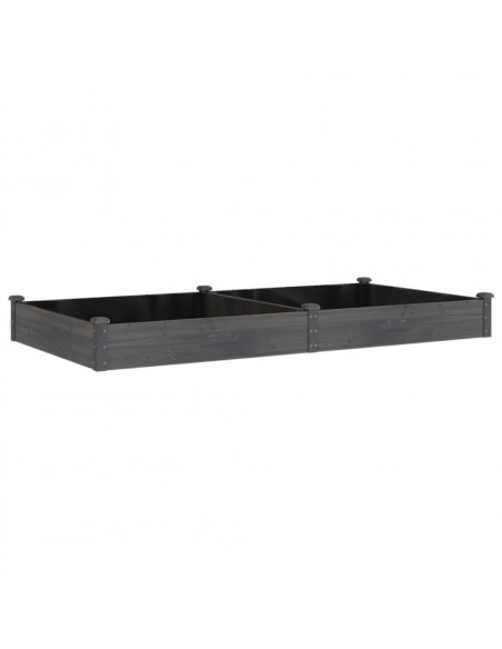 Fioriera Giardino con Fodera Grigia 240x120x25cm Massello Abete