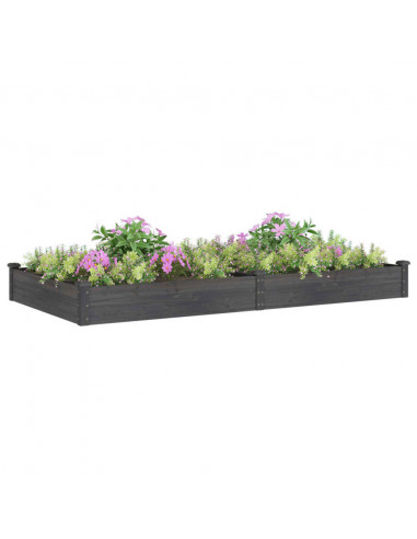 Fioriera Giardino con Fodera Grigia 240x120x25cm Massello Abete