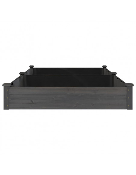 Fioriera Giardino con Fodera Grigia 240x120x25cm Massello Abete