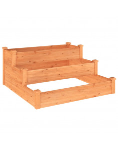 Fioriera Rialzata Giardino Marrone 120x120x56 cm Massello Abete 2