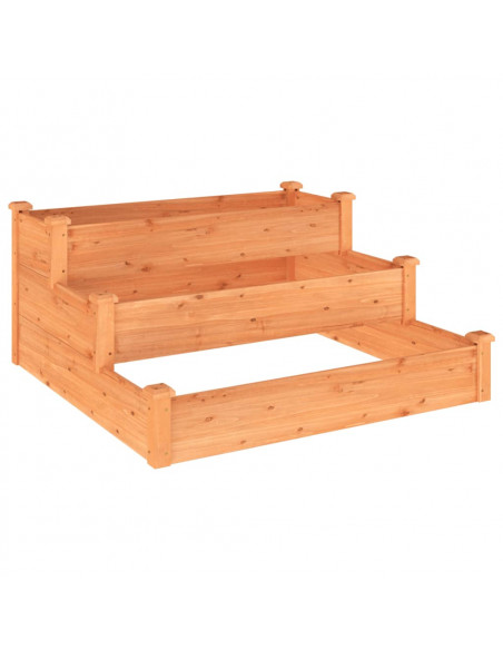 Fioriera Rialzata Giardino Marrone 120x120x56 cm Massello Abete