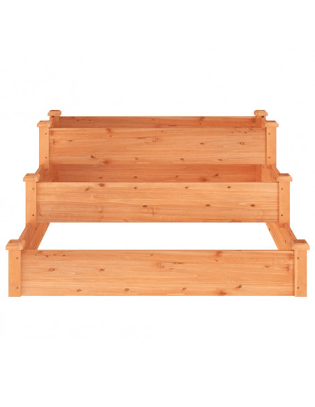Fioriera Rialzata Giardino Marrone 120x120x56 cm Massello Abete