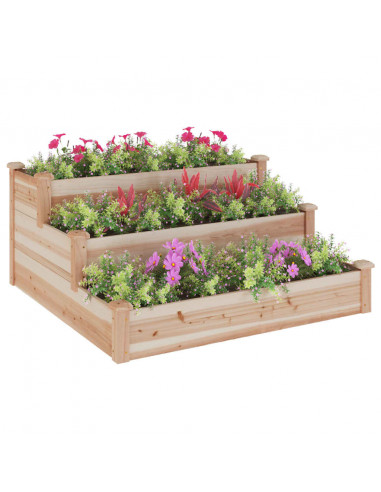 Fioriera Rialzata da Giardino 120x120x56cm Legno Massello Abete