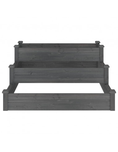 Fioriera Rialzata Giardino Grigia 120x120x56 cm Massello Abete