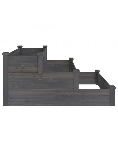 Fioriera Rialzata Giardino Grigia 120x120x56 cm Massello Abete