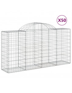 Cesti Gabbioni ad Arco 50 pz 200x50x100/120 cm Ferro Zincato 2