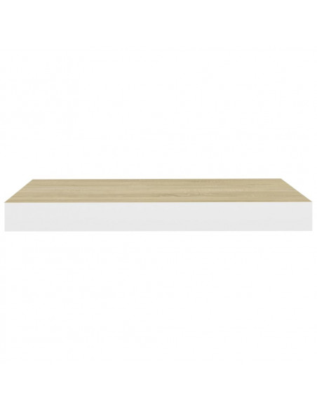 Scaffali a Parete 2 pz Rovere e Bianco 50x23x3,8 cm in MDF
