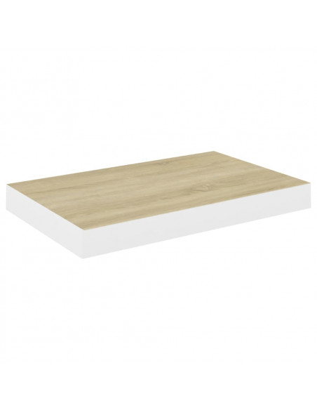 Scaffali a Parete 2 pz Rovere e Bianco 50x23x3,8 cm in MDF