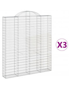 Cesti Gabbioni ad Arco 3 pz 200x30x220/240 cm Ferro Zincato 2