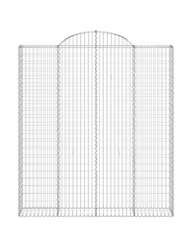 Cesti Gabbioni ad Arco 3 pz 200x30x220/240 cm Ferro Zincato