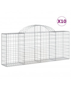 Cesti Gabbioni ad Arco 10 pz 200x30x80/100 cm Ferro Zincato 2