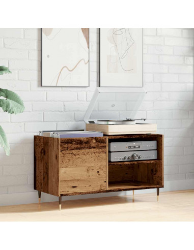 Mobile Porta Dischi Legno Antico 84,5x38x48cm Legno Multistrato