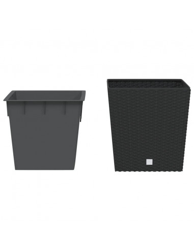 Fioriera con Interno Rimovibile Antracite 21 / 32 L PP Rattan