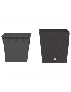 Fioriera con Interno Rimovibile Marrone 21 / 32 L PP Rattan 2