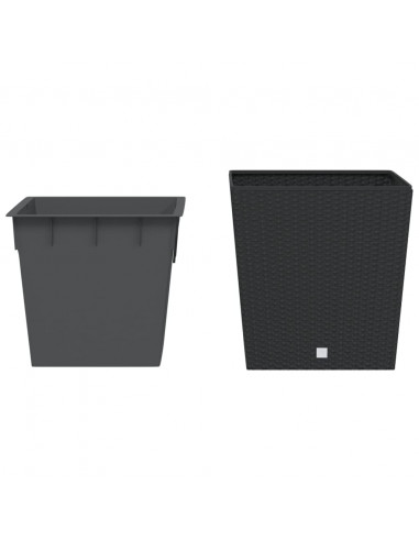 Fioriera con Interno Rimovibile Antracite 37 / 64 L PP Rattan