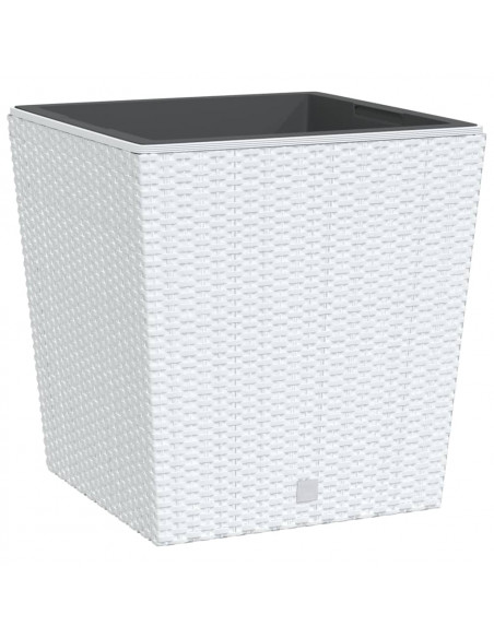 Fioriera con Interno Rimovibile Bianco 37 / 64 L PP Rattan