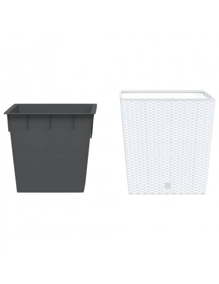 Fioriera con Interno Rimovibile Bianco 37 / 64 L PP Rattan