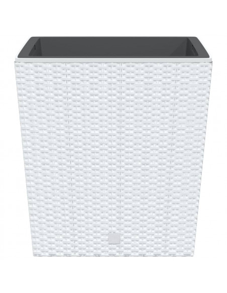 Fioriera con Interno Rimovibile Bianco 37 / 64 L PP Rattan