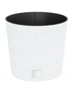 Fioriera con Interno Rimovibile Bianca 15 / 15,3 L PP Rattan 2