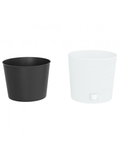 Fioriera con Interno Rimovibile Bianca 15 / 15,3 L PP Rattan