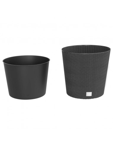 Fioriera con Interno Rimovibile Antracite 35 / 37,5 L PP Rattan