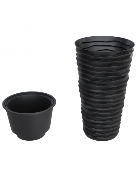 Fioriera con Interno Rimovibile Antracite 8/22 L PP Scanalato