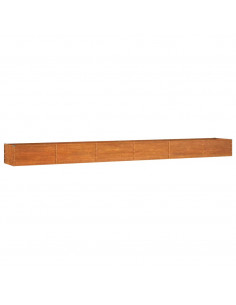 Letto Rialzato da Giardino Ruggine 600x80x45 cm Acciaio Corten 2