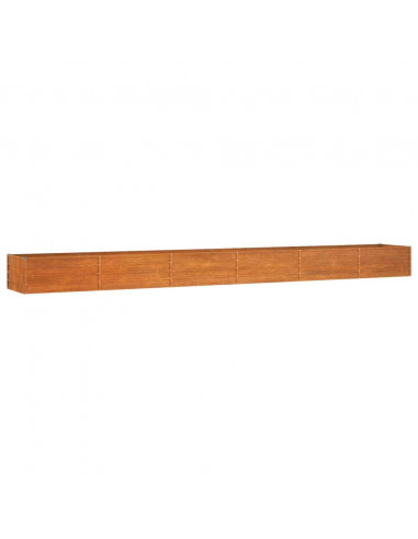 Letto Rialzato da Giardino Ruggine 600x80x45 cm Acciaio Corten